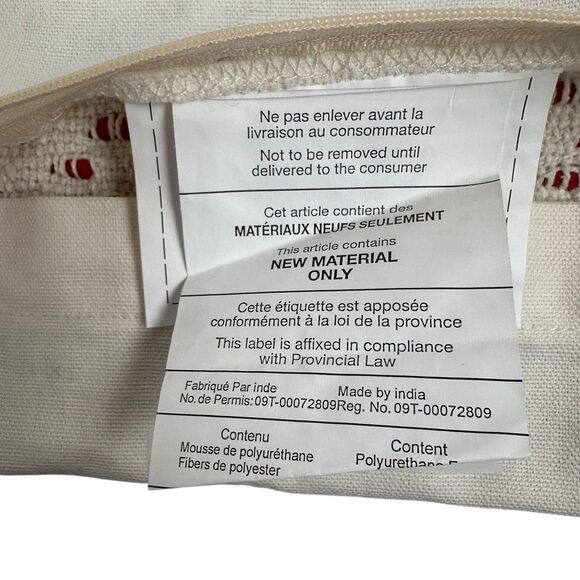 Le Pouf Textured Pillow Covers Red Cream No Pillow - Picture 10 of 10